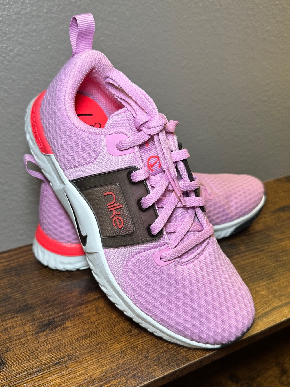 Nike Pink Women's Lightweight Mesh Running Shoes with Coral Accents